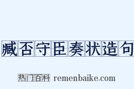 臧否守臣奏状造句是什么意思的图片